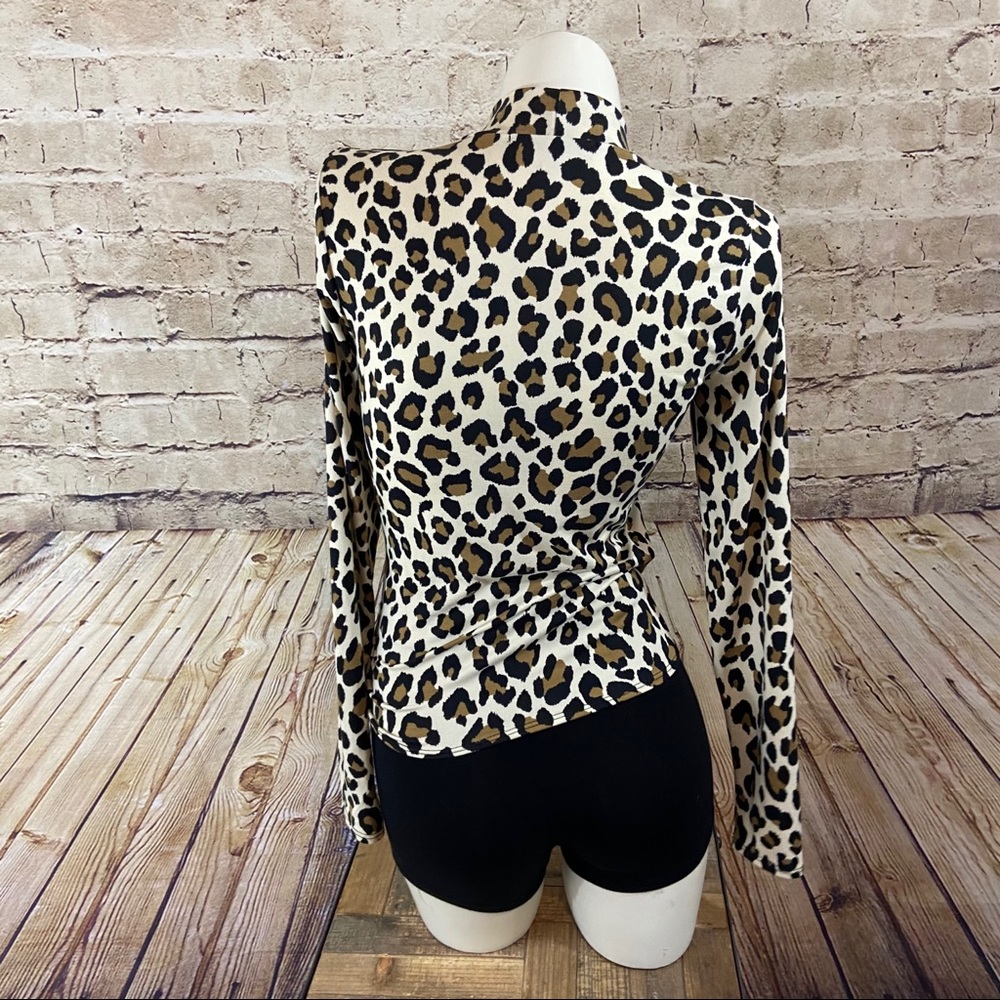 Gaze leopard mock neck long sleeve top size XS - Picture 8 of 10